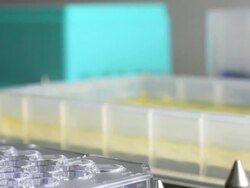 Multichannel liquid dispensing Stock Footage