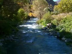 MS PAN Small stream flowing at tavush region / Yeregis, tavush, Armenia Stock Footage