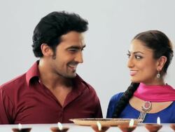 Punjabi couple celebrating diwali festival  Stock Footage