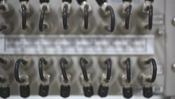 Dolly: Data Server Room with Fiber Optic Communication Node Stock Footage