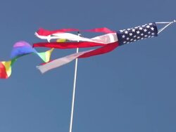 Nautical Wind pointer (Weather Vane, windvane) made of American flag. Stock Footage