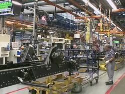  WS TD Men working at truck production MAN AG  Stock Footage