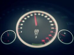 Close up of car speed meter Stock Footage