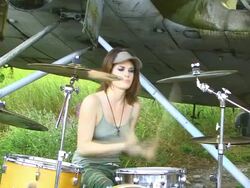 Drummer Girl Stock Footage