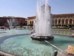 Yerevan, fountains in the Republic square Stock Footage