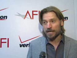 INTERVIEW - Nikolaj Coster-Waldau on the event, and on the fan response to 'Game of Thrones' at the 13th Annual AFI Awards Luncheon in Beverly Hills, CA, on 1/11/13. Stock Footage