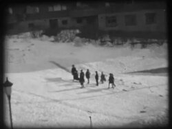 Children playing in snow. Stock Footage