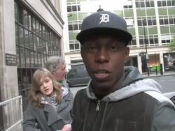 Dizzee Rascal at BBC Radio One. Stock Footage