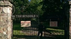 Trolley entering Thornhill Sanitarium, 1908 - reenactment Stock Footage