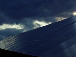 HD Solar Park in Front of Dramatic Sky (Time Lapse) Stock Footage