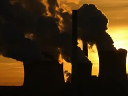 HD Coal Power Plant in the Backlight Stock Footage