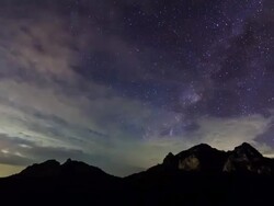 Milky Way core timelapse over Mountain,Time lapse Stock Footage
