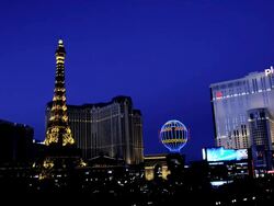 Eiffel Tower of Paris Hotel and Casino, Nevada, USA Stock Footage
