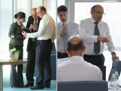 HD: Manager Assisting His Office Team Stock Footage