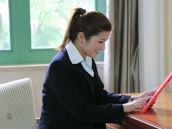 Business women using smartphone Stock Footage