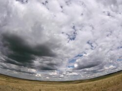 T/L clouds animation. Fish eye lens Stock Footage