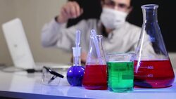 Chemist at Work In A Laboratory. Stock Footage