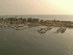 WS AERIAL View of Luanda Island / Luanda, Angola Stock Footage