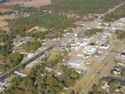 MS AERIAL View of town scape / North Carolina, United States Stock Footage