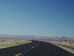 MS TS Diamond bar road towards city / Grand Canyon, Arizona, USA Stock Footage