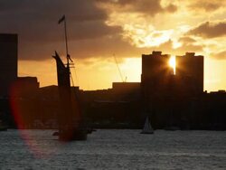 Harbor Sunset Stock Footage