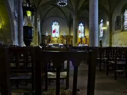 MS TU Interior part of Saint-Porchaire Church / Poitiers, Poitou-Charentes, France Stock Footage