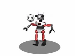 Cyborg playing soccer Stock Footage