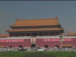 WS, China, Beijing, traffic in front of Tiananmen Gate Stock Footage