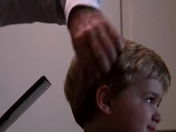 Cutting Child's Hair 3 Stock Footage