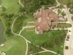 MS AERIAL View of Golf Club at golf course / Texas, United States Stock Footage