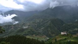 Time Lapse of Clouds Covering Sapa Town, Vietnam Stock Footage