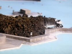 Blue Lagoon panorama HD video. Reykjav&#237;k. Iceland. Tilt shift Stock Footage