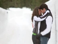 Couple on a winter day Stock Footage