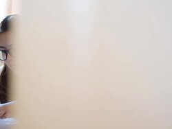 Woman using laptop computer Stock Footage