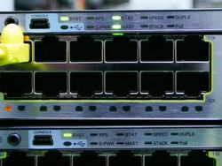 Connecting Network Cable into switch Stock Footage