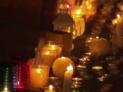 Candles & Floral Tributes at House Fire News Clip
