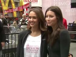 Jessica Alba and Jessica Biel at the 14th Annual NY EIF Revlon Run/Walk Stock Footage