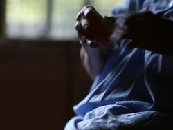 CU Elderly woman using alcohol pad preparing to give herself injection / Minneapolis, Minnesota, United States Stock Footage