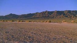 Death Valley Desert Pan to Amargosa River in Desert Stock Footage