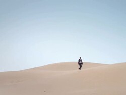 Businesspeople in desert Stock Footage