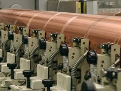 CU Preparing Printing cylinder in gravure printing office / Itzehoe, Schleswig-Holstein, Germany Stock Footage