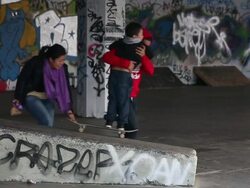 Skateboarding's South Bank Home Under Threat Stock Footage
