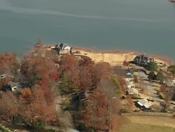 MS AERIAL Shot of houses near lake Keowee / South Carolina, United States Stock Footage