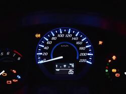 Car dashboard at night Stock Footage