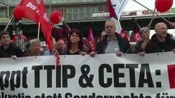 Demo over Germany's trade deals with US, Canada Instructional Video