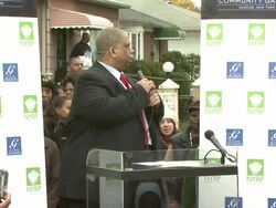 NYRP Celebrates Opening of Curtis '50 Cent' Jackson Community Garden Stock Footage