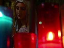 Candles burning inside a church Stock Footage