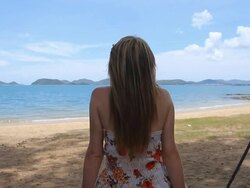 Swing On The Beach Stock Footage