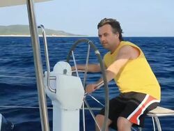 HD: Navigating A Sailboat Stock Footage