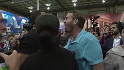 CLEAN : Scuffles break out during Trump rally News Clip